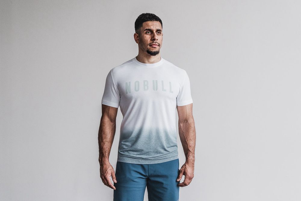 NOBULL Men's Tee - Oil Blue Dip-Dye - Ireland (2835VYPKM)